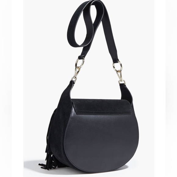 Maje leather and suade gypsy fringe bag - Picture 5 of 7